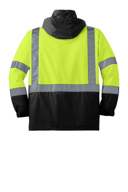 CornerStone® ANSI 107 Class 3 Safety Windbreaker (Black logo on left sleeve)