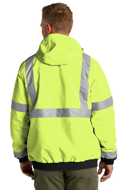 CornerStone® ANSI 107 Class 3 Economy Waterproof Insulated Bomber Jacket  (Black logo on left sleeve)
