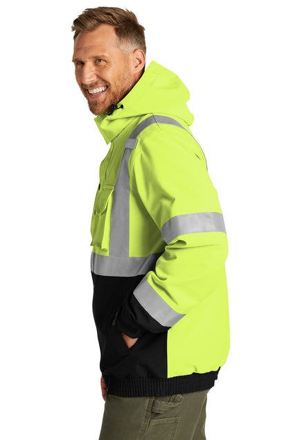 CornerStone® ANSI 107 Class 3 Waterproof Insulated Ripstop Bomber Jacket (Black logo on left sleeve)