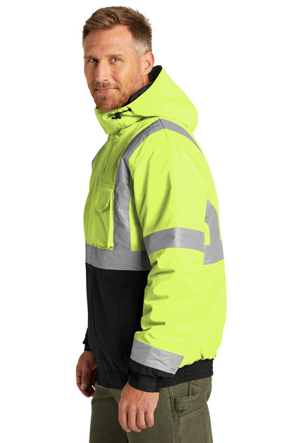 CornerStone® ANSI 107 Class 3 Economy Waterproof Insulated Bomber Jacket  (Black logo on left sleeve)