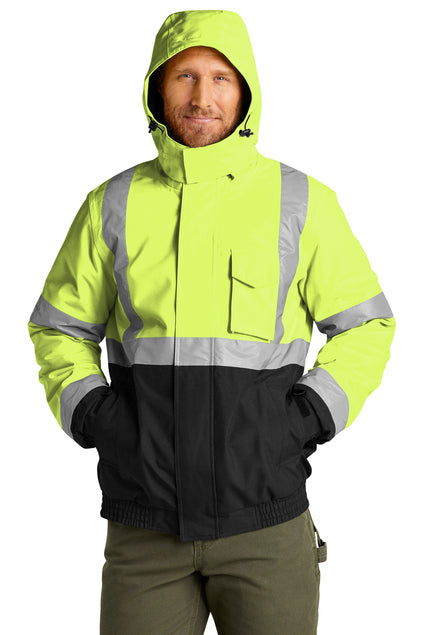 CornerStone® ANSI 107 Class 3 Economy Waterproof Insulated Bomber Jacket  (Black logo on left sleeve)
