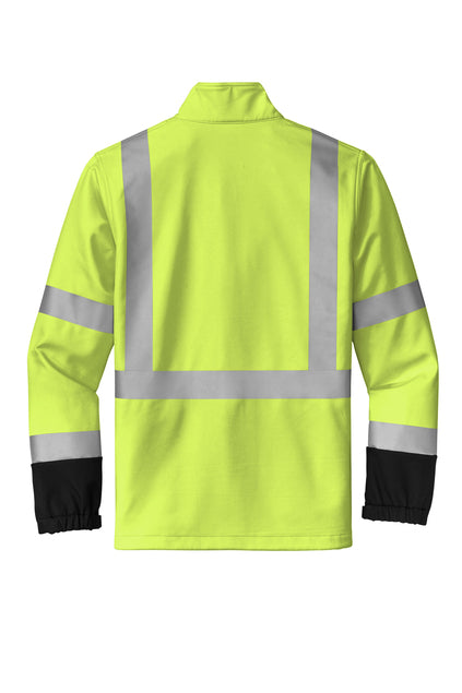 CornerStone® ANSI 107 Class 3 Soft Shell Jacket (Black logo on left sleeve)